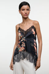 LINA SILK TOP | TAPESTRY NOIR