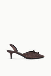 ALBA BALLET SLINGBACK | ESPRESSO SATIN