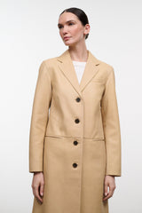 WYATT LEATHER COAT | CASHEW