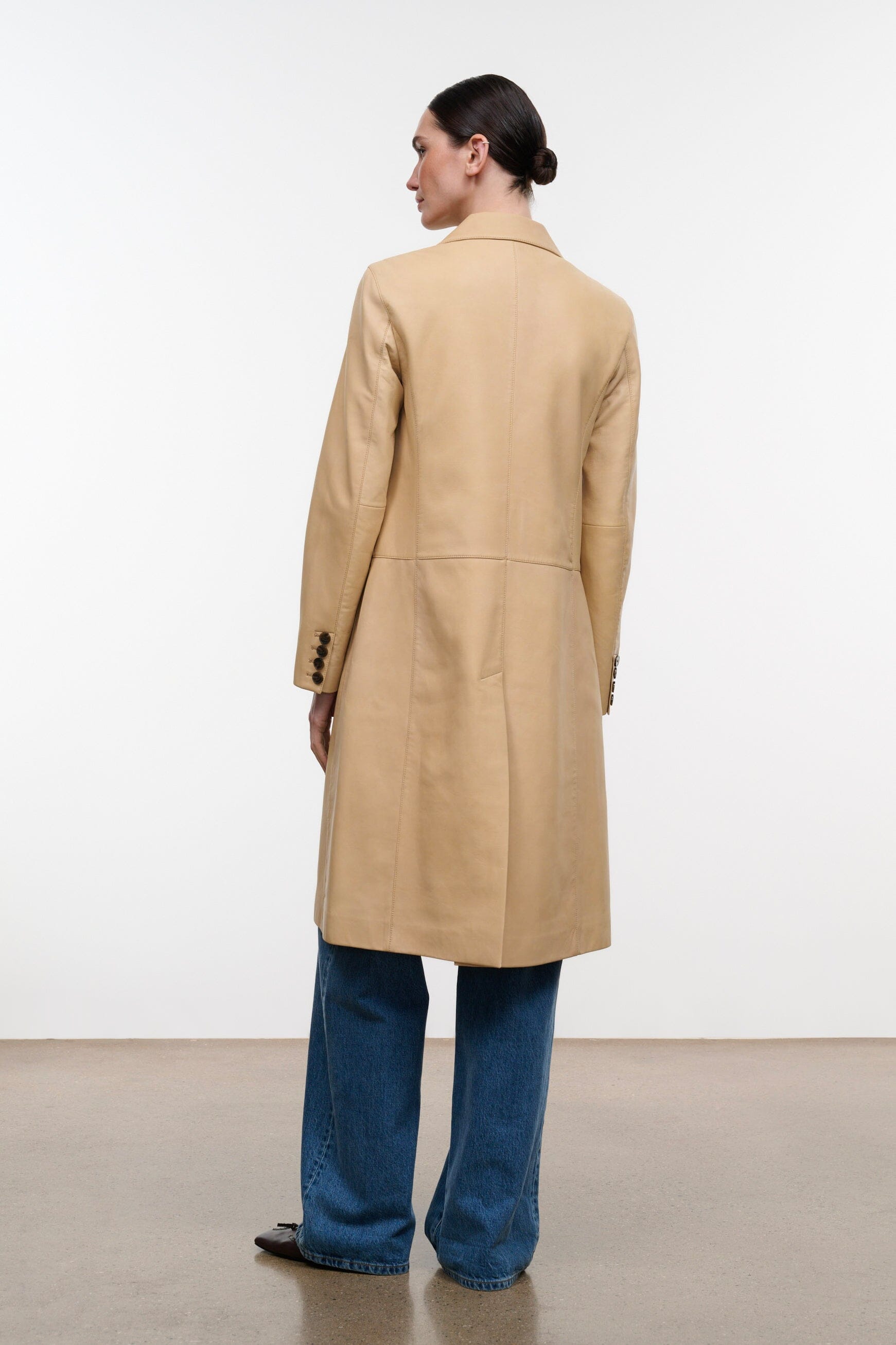WYATT LEATHER COAT | CASHEW