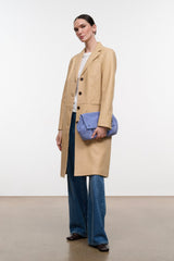 WYATT LEATHER COAT | CASHEW
