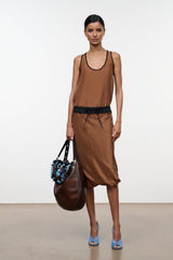 ODETTE SILK SKIRT | CIGAR BLACK