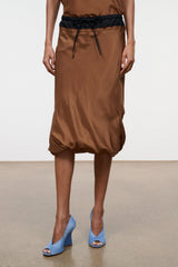 ODETTE SILK SKIRT | CIGAR BLACK